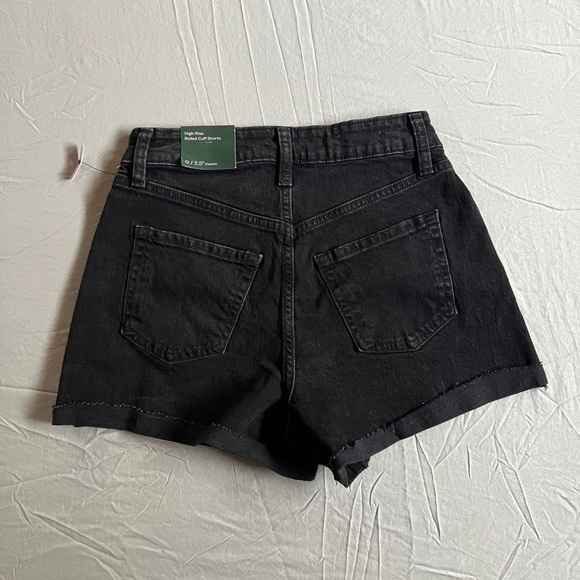 Wild Fable High Rise Rolled Cuff Black Denim Shorts - Picture 2 of 5